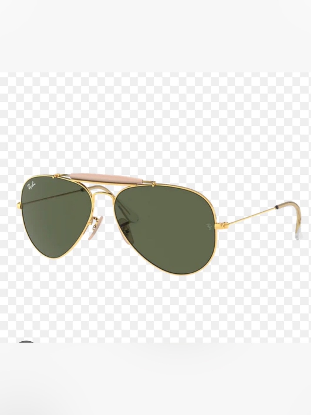 Ray-Ban Gold Frame Aviator Sunglasses with Black Lenses